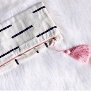 Fair Trade Foldover Clutch Black & White